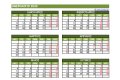 Ημερολόγιο 2020 σε μια σελίδα (Πράσινες Αποχρώσεις)