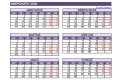 Ημερολόγιο 2020 σε μια σελίδα (Μωβ Αποχρώσεις)
