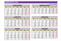 Ημερολόγιο 2021 σε μια σελίδα (Κίτρινες / Μωβ Αποχρώσεις)